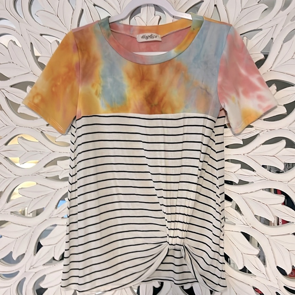 🤩✨🌟Haptics Tie Dyed and Striped Tshirt
